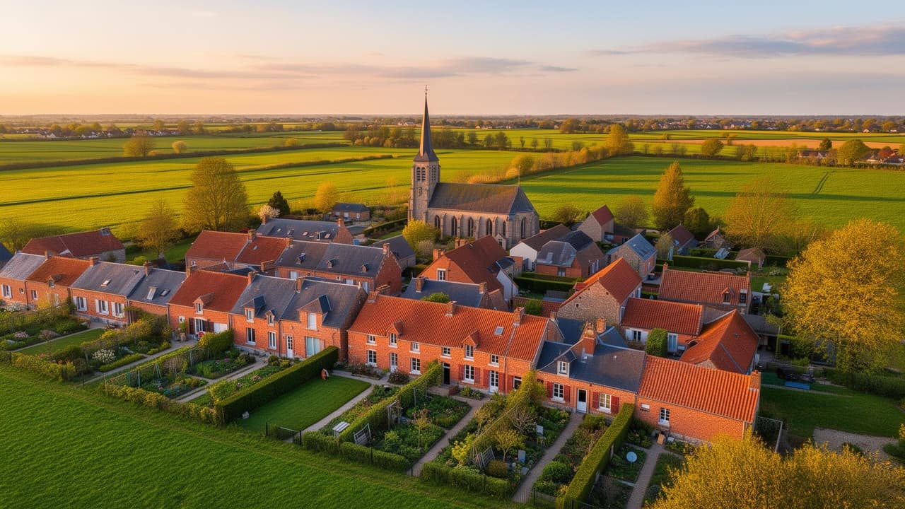 Paysage rural des Weppes — Hallennes-lez-Haubourdin et villages environnants